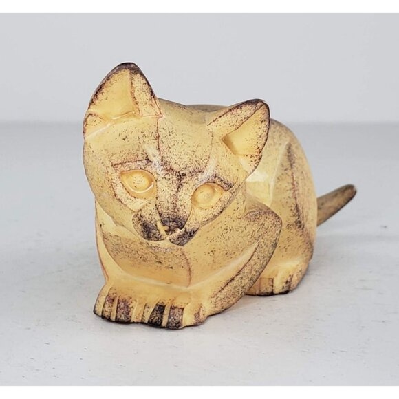 Border Fine Arts Cubist Cat Kitten Lying Down Figurine HTF RARE - Picture 2 of 7